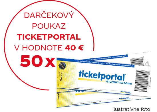 Darčekový poukaz Tickerportal v hodnote 10€ - 1000x
